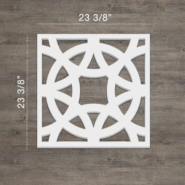 Large Brownsville Decorative Fretwork Wall Panels In Architectural PVC, 23 3/8"W X 23 3/8"H X 3/8"T 4 Large Brownsville Decorative Fretwork Wall Panels In Architectural PVC, 23 3/8"W X 23 3/8"H X 3/8"T - Image 2