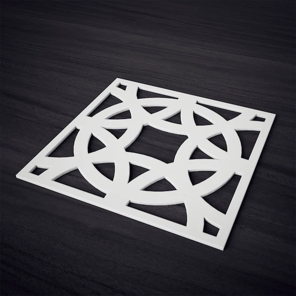 Large Brownsville Decorative Fretwork Wall Panels In Architectural PVC, 23 3/8"W X 23 3/8"H X 3/8"T 6 Large Brownsville Decorative Fretwork Wall Panels In Architectural PVC, 23 3/8"W X 23 3/8"H X 3/8"T - Image 4