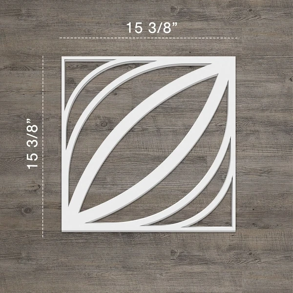 Medium Otis Decorative Fretwork Wall Panels In Architectural Grade PVC, 15 3/8"W X 15 3/8"H X 3/8"T 8 Medium Otis Decorative Fretwork Wall Panels In Architectural Grade PVC, 15 3/8"W X 15 3/8"H X 3/8"T - Image 6