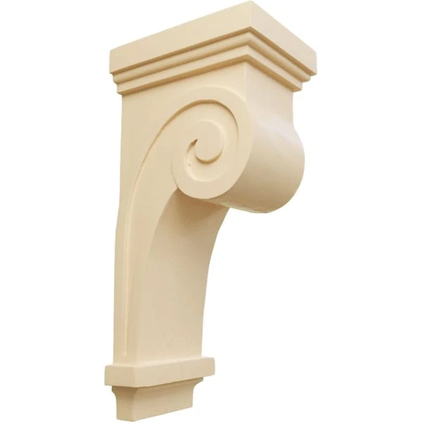 4 1/2"W X 5 5/8"D X 12"H Scroll Corbel, Maple 3 4 1/2"W X 5 5/8"D X 12"H Scroll Corbel, Maple