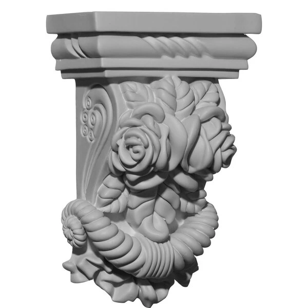5 1/4"W X 2 3/4"D X 8 1/8"H Rose Corbel 3 5 1/4"W X 2 3/4"D X 8 1/8"H Rose Corbel