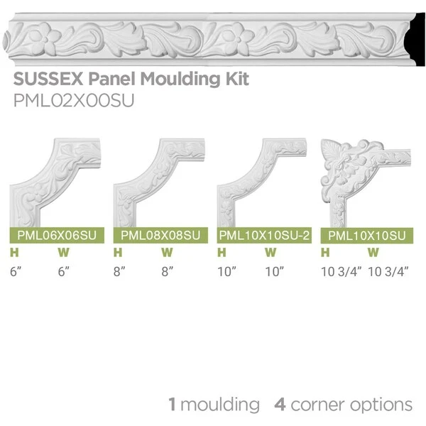 SAMPLE - 2"H X 7/8"P X 12"L Sussex Floral Panel Moulding 5 SAMPLE - 2"H X 7/8"P X 12"L Sussex Floral Panel Moulding - Image 3