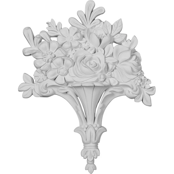 10 5/8"W X 13 1/4"H X 1 3/4"P Flower Basket Center Onlay 3 10 5/8"W X 13 1/4"H X 1 3/4"P Flower Basket Center Onlay