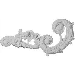 11"W X 5 1/2"H X 1"P Monique Scroll Onlay, Left