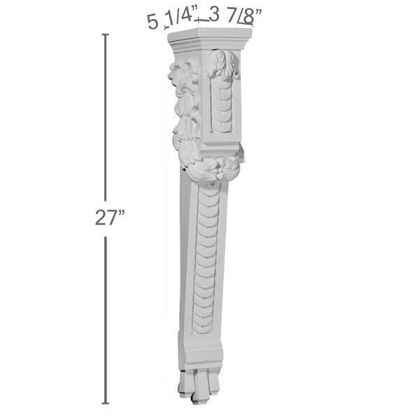 3 7/8"W X 5 1/4"D X 27"H Odessa Extra Large Corbel 5 3 7/8"W X 5 1/4"D X 27"H Odessa Extra Large Corbel - Image 3