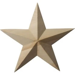 7"W X 7"H X 1 1/8"P Galveston Star Rosette, Rubberwood