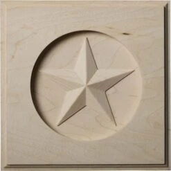 6"W X 6"H X 1"P Austin Star Rosette, Rubberwood