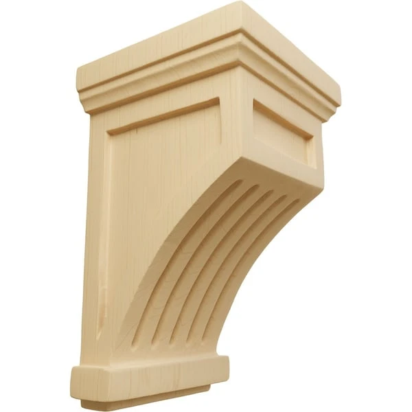 4 1/4"W X 4 1/4"D X 7"H Fluted Corbel, Alder 3 4 1/4"W X 4 1/4"D X 7"H Fluted Corbel, Alder