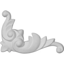 3"W X 4 7/8"H X 3/4"P Attica Leaf Onlay, Right