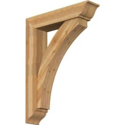 Thorton Traditional Rough Sawn Bracket W/ Offset Brace, Western Red Cedar, 8"W X 36"D X 48"H