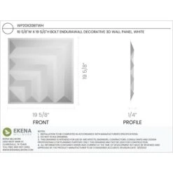 Bolt EnduraWall Decorative 3D Wall Panel, White, 19 5/8"W X 19 5/8"H -ZORO Materials Sale PCI20Enterprises20dba20Ekena20Millwork 1852420xx00xxc48f43