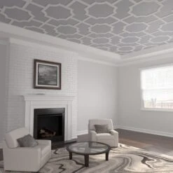 66 56W X 66 56H X 38T Large Bradley Decorative Fretwork Ceiling Panels, PVC