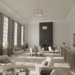 66 56W X 66 56H X 1T Large Bradley Decorative Fretwork Ceiling Panels, PVC -ZORO Materials Sale PCI20Enterprises20dba20Ekena20Millwork 2029625xx07xx7060f4