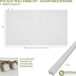 48H X 3/4T Adjustable PVC Slat Wall Panel Kit W/ 1W Slats, Unfinished Contains 42 Slats -ZORO Materials Sale PCI20Enterprises20dba20Ekena20Millwork 2050223xx00xxd6e9ef