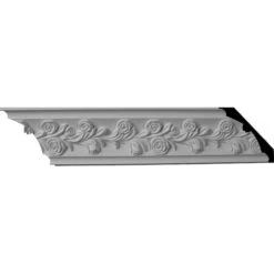 SAMPLE - 3 7/8"H X 3 7/8"P X 5 1/2"F X 12"L, (1/2" Repeat) Rose Crown Moulding