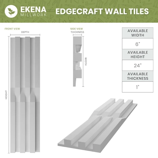 6inW X 24inH X 1inT EdgeCraft Seine Style Seamless Wall Tile, 12PK 6 6inW X 24inH X 1inT EdgeCraft Seine Style Seamless Wall Tile, 12PK - Image 4