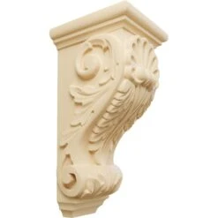 4 1/2"W X 5"D X 10"H Medium Shell Corbel, Maple