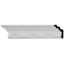 SAMPLE - 4 1/4"H X 2 1/2"P X 4 7/8"F X 12"L Versailles Bow & Ribbon Crown Moulding