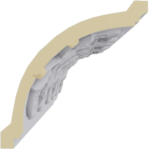 3 1/2"H X 3 1/2"P X 5"F X 94 1/2"L, (6 3/8" Repeat), Rose Crown Moulding 5 3 1/2"H X 3 1/2"P X 5"F X 94 1/2"L, (6 3/8" Repeat), Rose Crown Moulding - Image 3