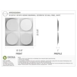Adonis EnduraWall Decorative 3D Wall Panel, White, 19 5/8"W X 19 5/8"H -ZORO Materials Sale PCI20Enterprises20dba20Ekena20Millwork 668364xx00xx8371ff