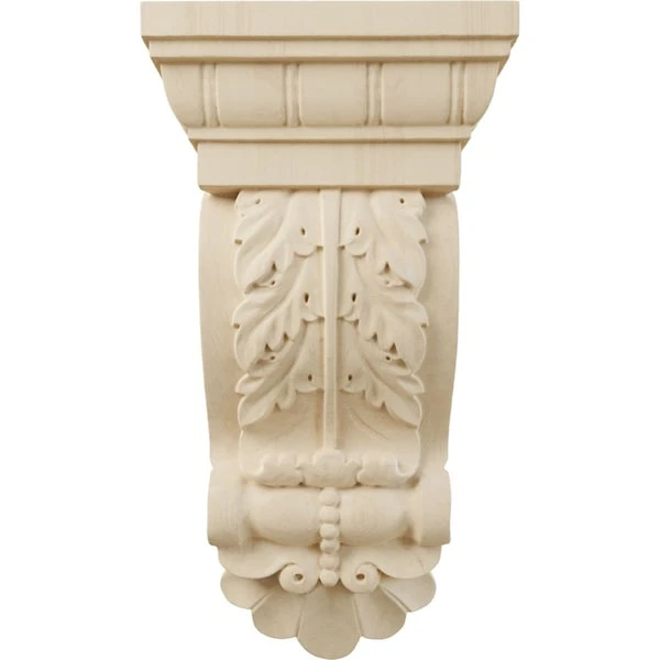 5 1/8"W X 2 3/4"D X 9 3/4"H Thin Flowing Acanthus Corbel, Rubberwood 5 5 1/8"W X 2 3/4"D X 9 3/4"H Thin Flowing Acanthus Corbel, Rubberwood - Image 3