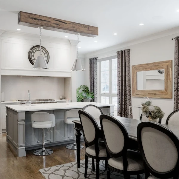 3-Sided (U-beam) Hand Hewn Endurathane Faux Wood Ceiling Beam, Premium Aged, 4"W X 6"H X 8'L 11 3-Sided (U-beam) Hand Hewn Endurathane Faux Wood Ceiling Beam, Premium Aged, 4"W X 6"H X 8'L - Image 9