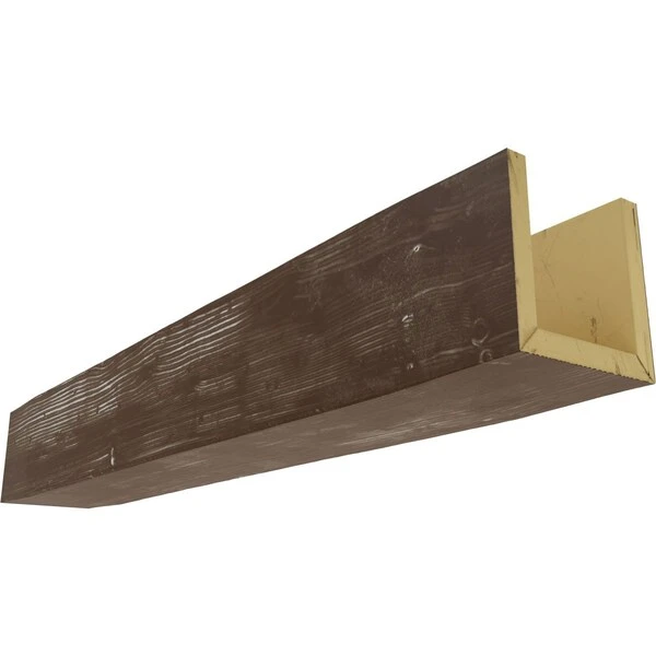 3-Sided (U-beam) Sandblasted Endurathane Faux Wood Ceiling Beam, Vintage Mahogany, 4"Wx12"H X14'L 3 3-Sided (U-beam) Sandblasted Endurathane Faux Wood Ceiling Beam, Vintage Mahogany, 4"Wx12"H X14'L